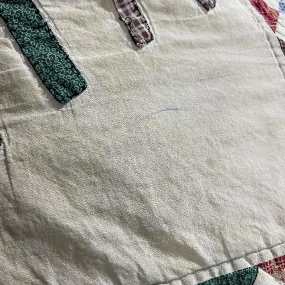 Vintage Folk Art Appliqué‎ Quilt Full Size with Matching Shams Story Quilt Set